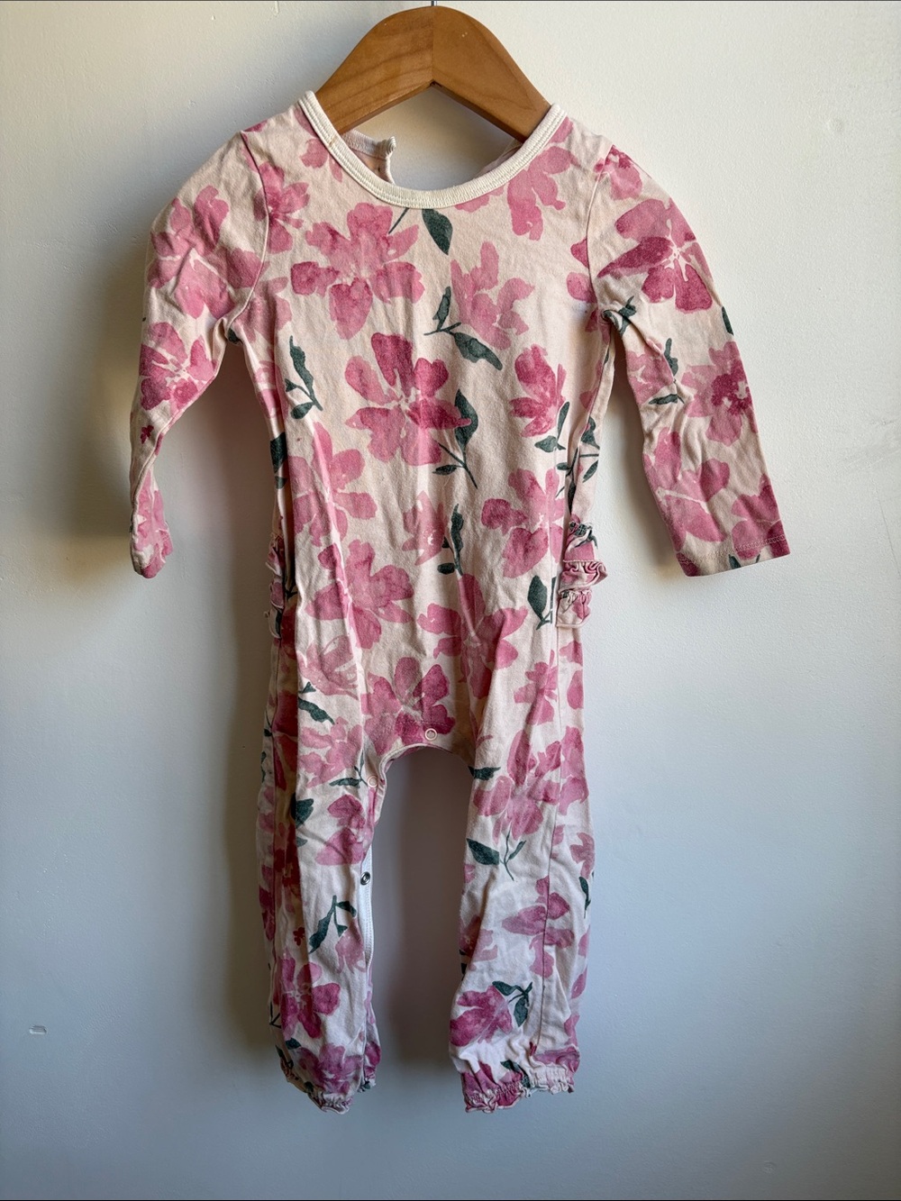 Pink Floral Baby Romper